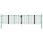 Tinkliniai žali sodo vartai 400x125cm patvarūs plienas