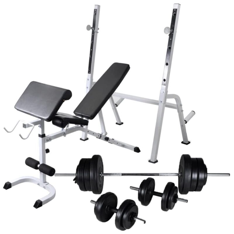 Treniruočių suoliukas su 605 kg svoriais  namų sportui