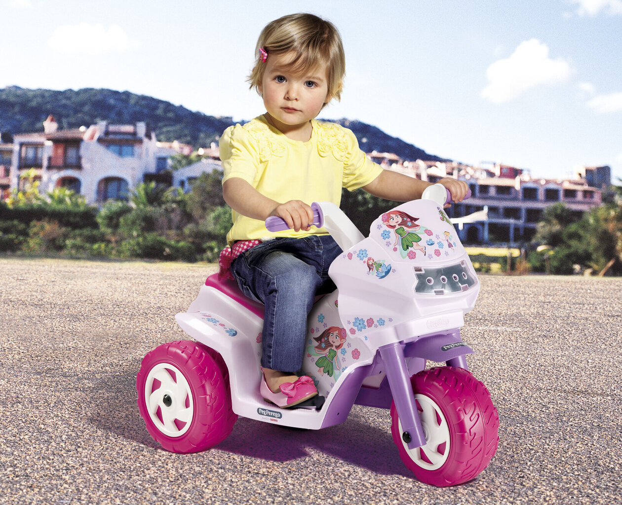 vaikiskaselektrinismotociklaspegperegominifairyf0d3254e9c03c84381e41d4bf890ada6reference belsilt Vaikiškas elektrinis motociklas Peg Perego Mini Fairy 6V rožinis