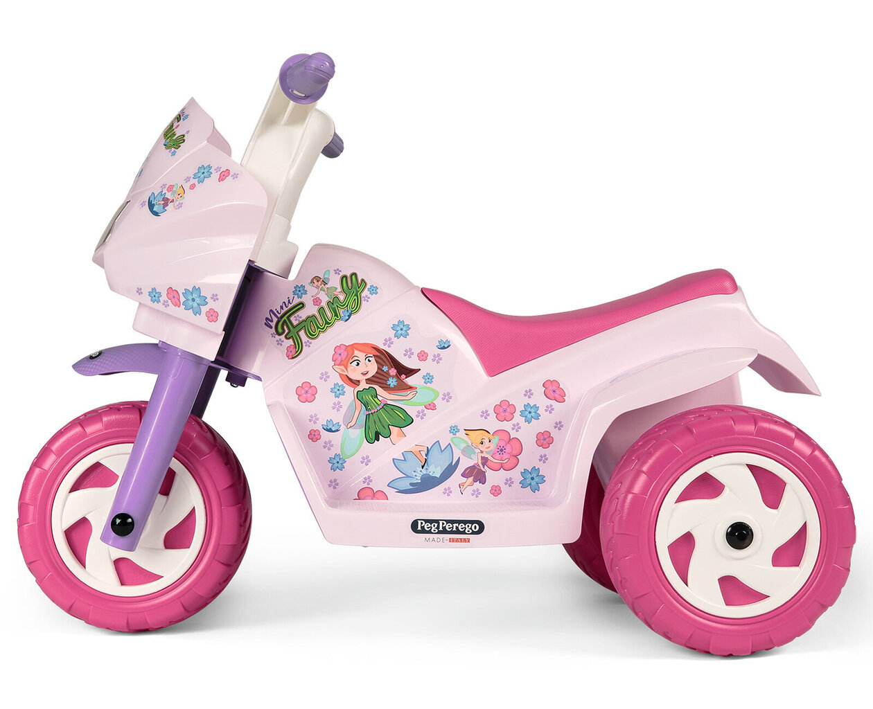 vaikiskaselektrinismotociklaspegperegominifairyvertinimaireference belsilt Vaikiškas elektrinis motociklas Peg Perego Mini Fairy 6V rožinis