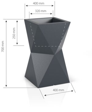 Gėlių vazonas su LED apšvietimu  atsparus ir patvarus