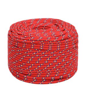 Raudona valties virvė 10mm 500m  patvari ir kokybiška