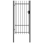 Juodi plieniniai varteliai su smailiais viršugaliais 1x2 m