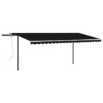 Automatinė markizė su LED ir vėjo jutikliu 5x3 m antracito