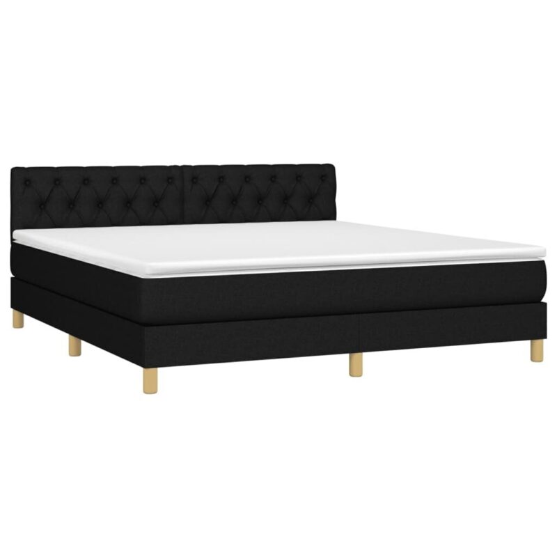 vidaXL lova 160x200 cm su spyruoklėmis ir čiužiniu juoda