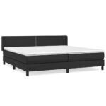 vidaXL juoda lova su spyruoklėmis ir čiužiniu 200x200 cm