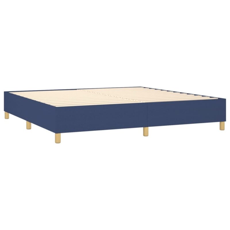 vidaXL mėlyna lova su spyruoklėmis ir čiužiniu 200x200 cm