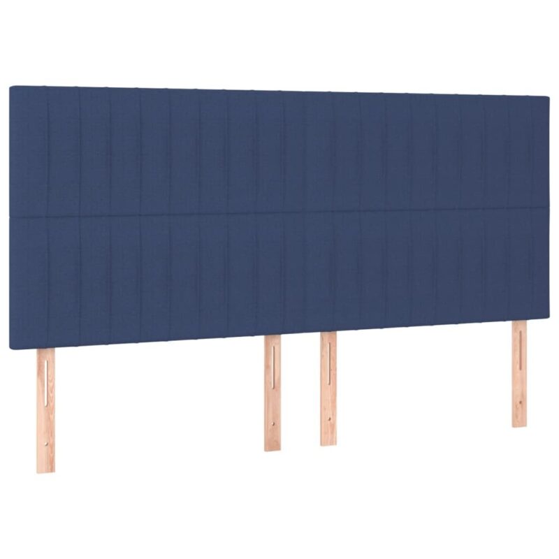 vidaXL mėlyna lova su spyruoklėmis ir čiužiniu 200x200 cm