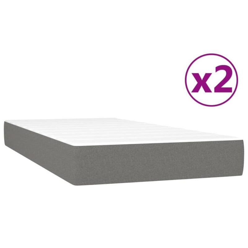 vidaXL lova su spyruoklėmis ir čiužiniu 200x200 cm tamsiai pilka