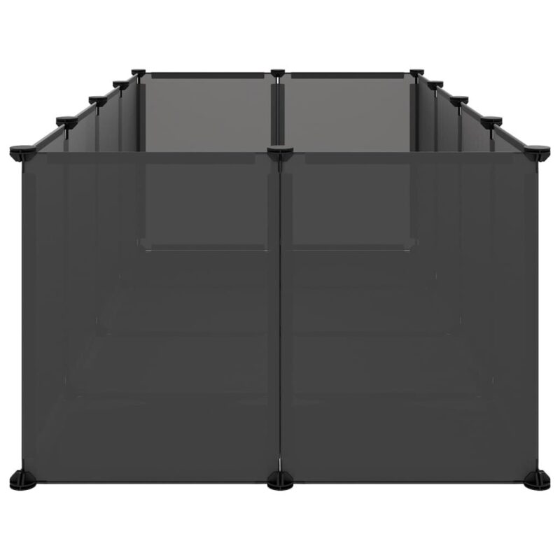 vidaXL Narvas mažiems gyvūnams, juodas, 144x74x46,5cm, PP ir plienas - Image 3