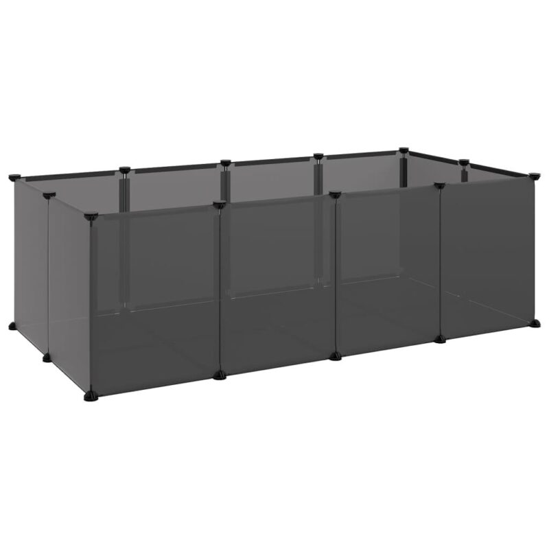 vidaXL Narvas mažiems gyvūnams, juodas, 144x74x46,5cm, PP ir plienas