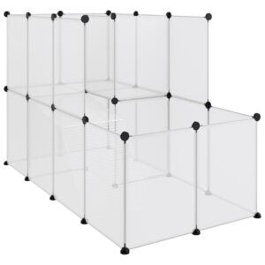 vidaXL Narvas mažiems gyvūnams, skaidrus, 142x74x93cm, PP ir plienas