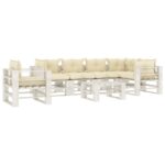 VidaXL Poilsio komplektas iš palečių 7 dalių mediena