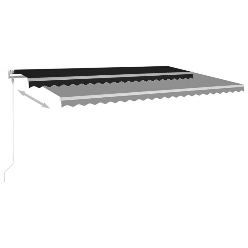 vidaXL Rankiniu būdu ištraukiama markizė su LED, antracito, 5x3,5m, Antracito - Image 4
