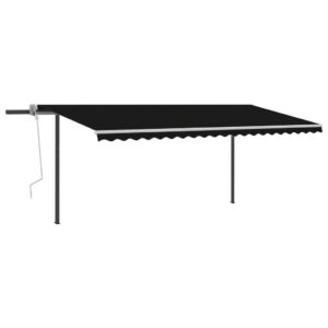 Rankiniu būdu ištraukiama markizė su LED antracito 5x3m