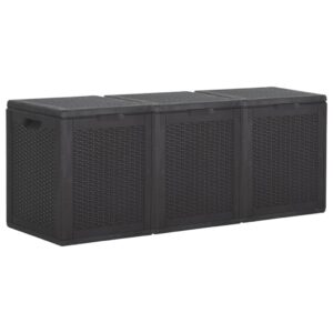 vidaXL Sodo daiktadėžė, juodos spalvos, PP technoratanas, 270l, Juoda