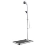 vidaXL sodo dušas 220cm, aliuminis, pilkas pagrindas