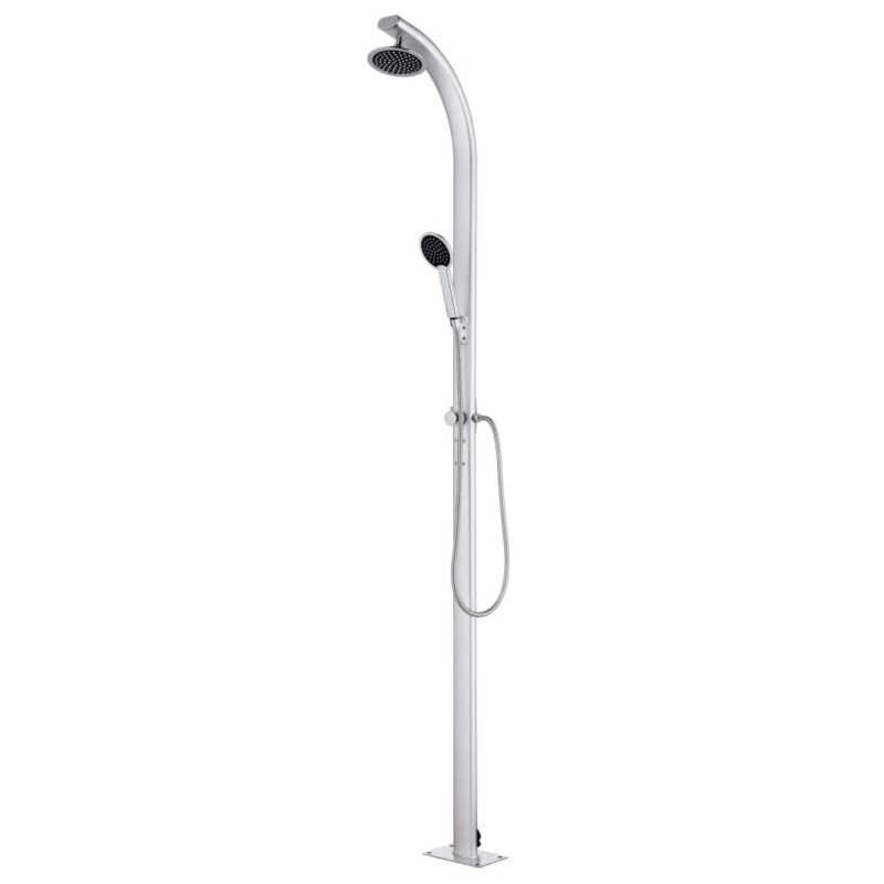 vidaXL sodo dušas 220cm, aliuminis, pilkas pagrindas