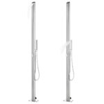 vidaXL sodo dušas 225 cm nerūdijantis plienas rudas pagrindas