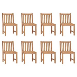 vidaXL sodo kėdės iš tikmedžio medienos 8 vnt patvarios lauko kėdė