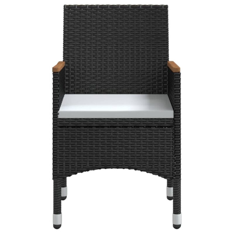 vidaXL Sodo komplektas su pagalvėlėmis, 9 dalių, juodos spalvos - Image 3