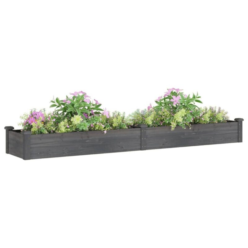 VidaXL pilkas sodo lovelis 25 cm   medinis lovelis sode