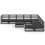 Sodo poilsio baldų komplektas 10 dalių juodas  belsilt