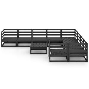 Sodo poilsio baldų komplektas 10 dalių juodas  belsilt