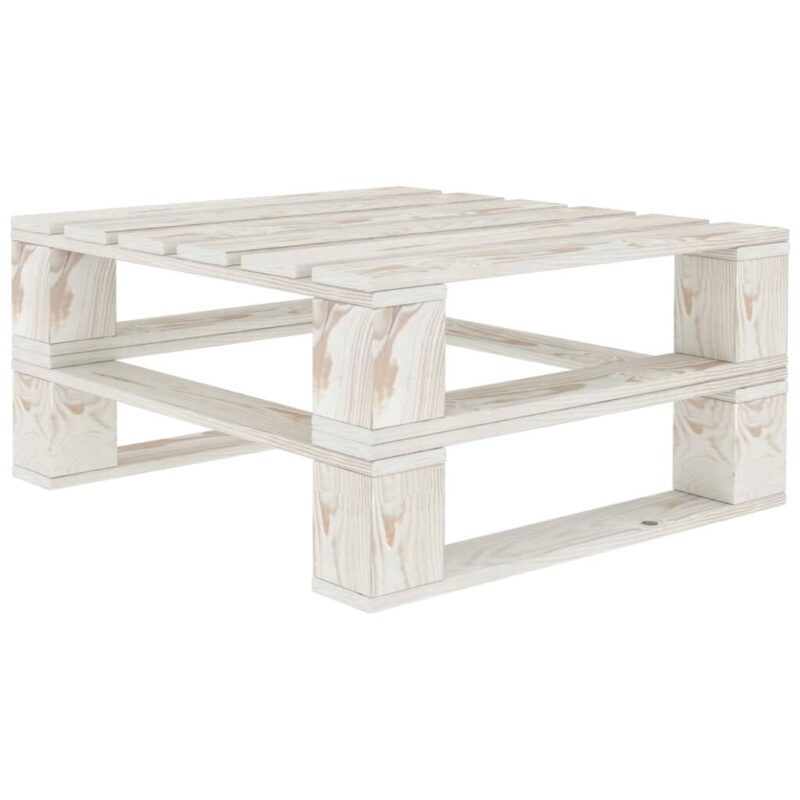 vidaXL Sodo poilsio komplektas iš palečių, 7 dalių, baltas, mediena - Image 3