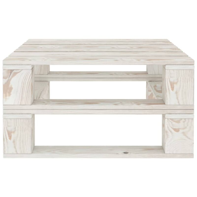 vidaXL Sodo poilsio komplektas iš palečių, 7 dalių, baltas, mediena - Image 4