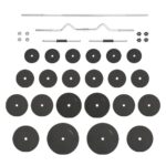 vidaXL 120kg svarmenų ir štangos rinkinys  tvirtas ir universalus