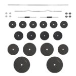 VidaXL 90 kg štangos ir svarmenų rinkinys  kokybiška treniruočių įr