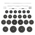 VidaXL 120kg štangos ir svarmenų rinkinys  belsilt