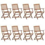 vidaXL sulankstomos akacijos medienos sodo kėdės 8 vnt