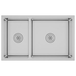 vidaXL virtuvės plautuvė iš nerūdijančio plieno sidabro spalva