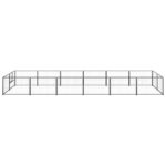 vidaXL Voljeras šunims 12m² plienas juodos spalvos