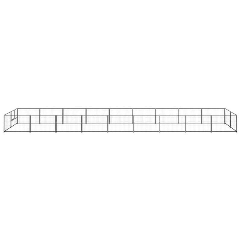 vidaXL Voljeras šunims, juodos spalvos, 18m², plienas, Juoda