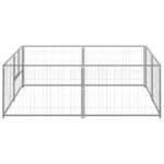 VidaXL plieninis voljeras šunims 4m² sidabrinės spalvos