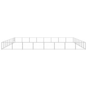 vidaXL Voljeras šunims, sidabrinės spalvos, 64m², plienas, Sidabro