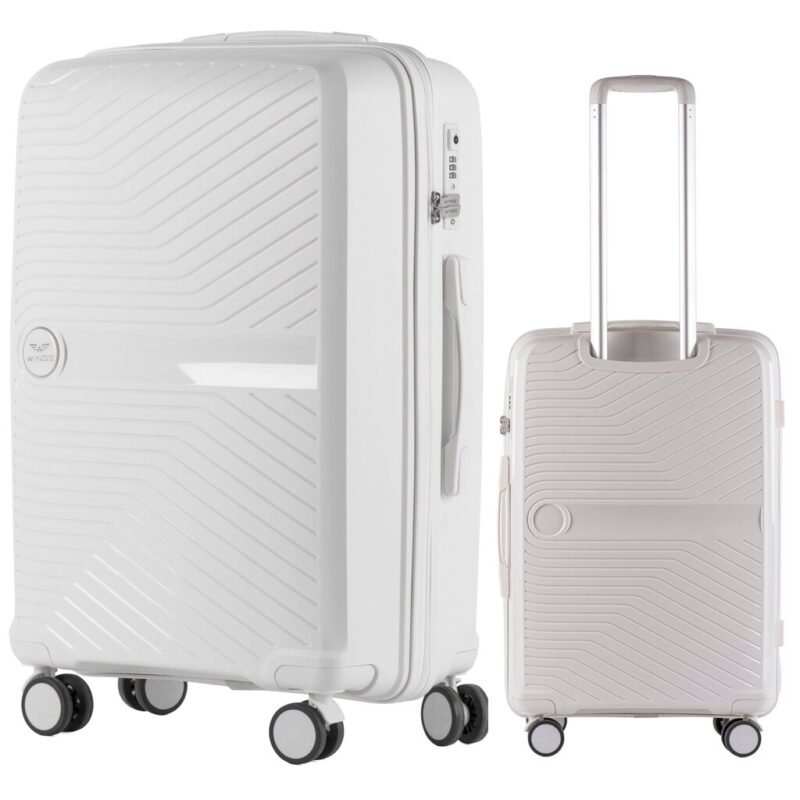 Vidutinis Wings DQ181 lagaminas 65 cm baltas   patvarus ir funkcionalu