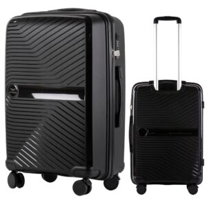 Vidutinis lagaminas Wings DQ181 65cm juodas  tvirtas ir patogus