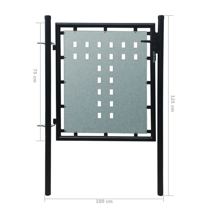 Viengubi vartai, juodos spalvos, 100x125 cm, Juoda - Image 4
