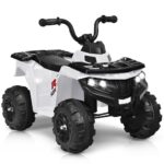 Vaikiškas elektrinis keturratis Costway baltas  belsilt
