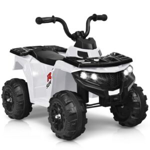 Vaikiškas elektrinis keturratis Costway baltas  belsilt