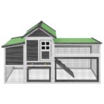 Medinė vištidė vidaXL 1865×585×113 cm pilka