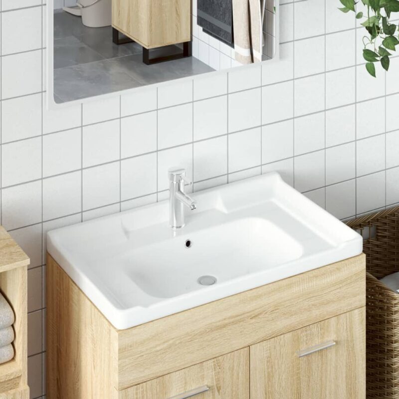 VidaXL keramikinis vonios praustuvas 81x48x23 cm  belsilt