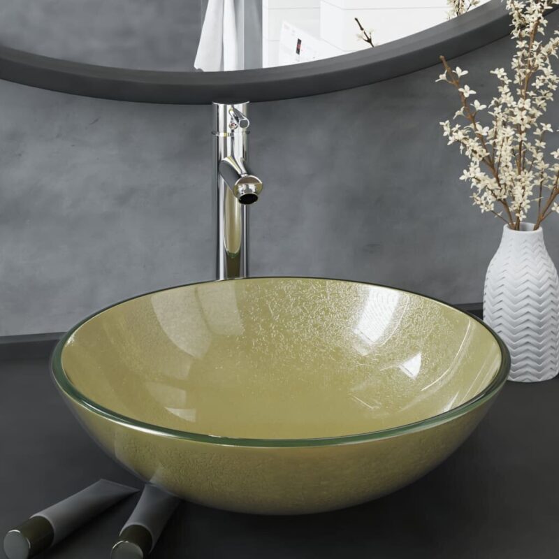 VidaXL vonios praustuvas su maišytuvu ir vožtuvu 42 cm