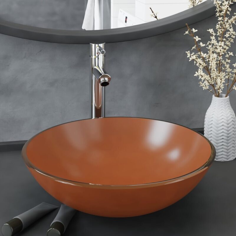 Vonios praustuvas vidaXL su maišytuvu ir vožtuvu 42 cm