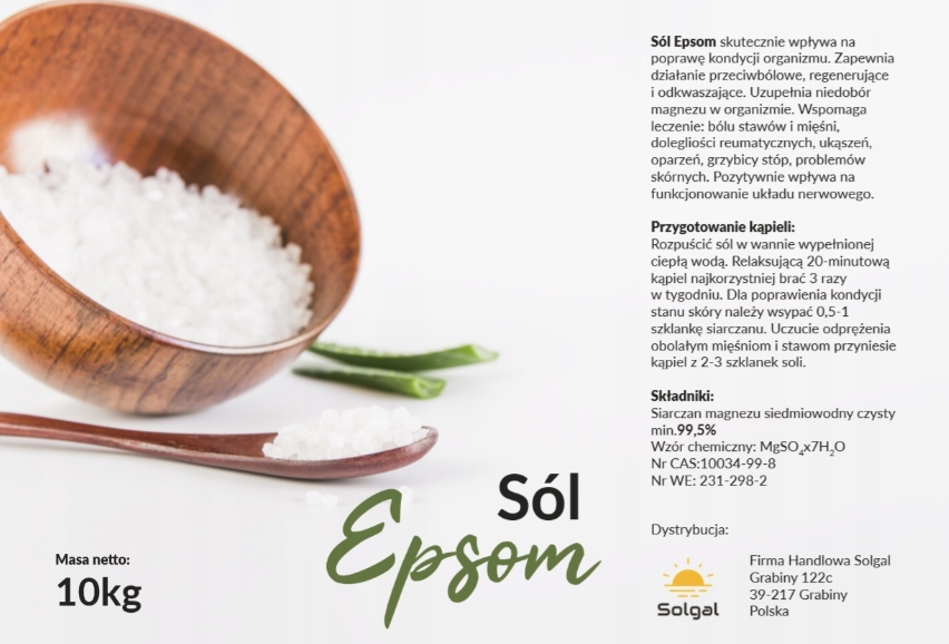 SOLEPSOMsoldokapieligorzkaSIARCZANMAGNEZUczystysklad10kgOpakowaniewiaderko belsilt