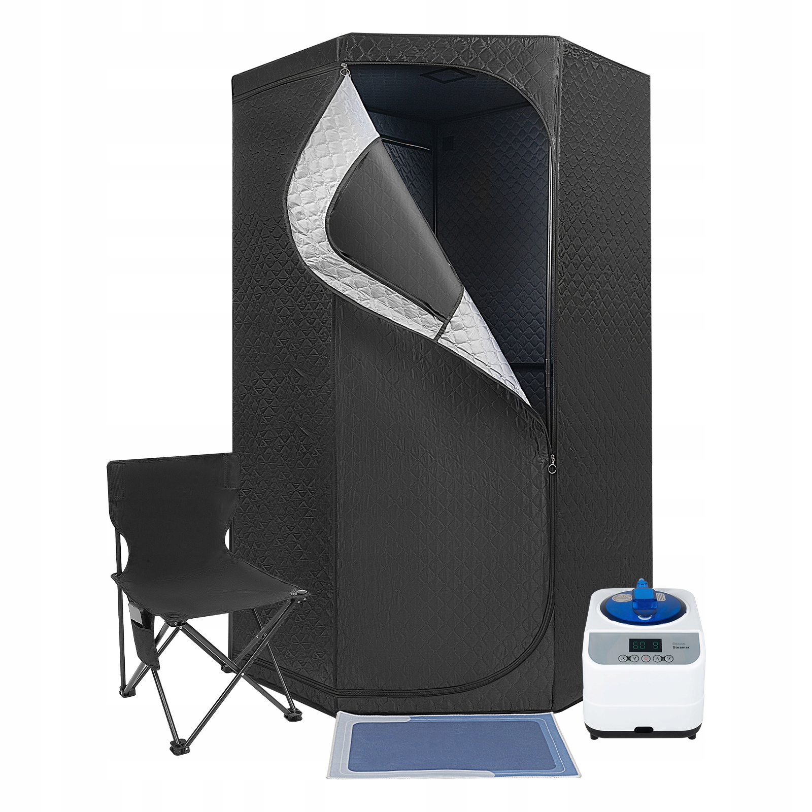 1350WprzenosnepudelkonasauneparowakrytyosobistydomowyzestawdosaunyspaWagaproduktuzopakowaniemjednostkowym96kg belsilt Nešiojama garinė sauna 1350 W namų spa rinkinys su patogia konstrukcija